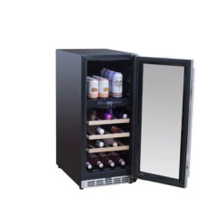 TrueFlame 15-Inch 3.2 Cu. Ft. Outdoor Rated Dual Zone Wine Cooler (AMD-RFR-15WD) 4 TrueFlame 15-Inch 3.2 Cu. Ft. Outdoor Rated Dual Zone Wine Cooler (AMD-RFR-15WD) -Elite Patio Direct Shop 125 tf rfr 15wd 5