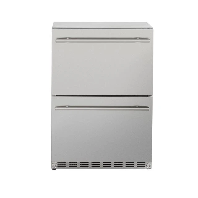 TrueFlame 24-Inch 5.3 Cu. Ft. Deluxe Outdoor Rated 2-Drawer Refrigerator (AMD-RFR-24D-R-A) TrueFlame 24-Inch 5.3 Cu. Ft. Deluxe Outdoor Rated 2-Drawer Refrigerator (AMD-RFR-24D-R-A) -Elite Patio Direct Shop 125 tf rfr 24dr2