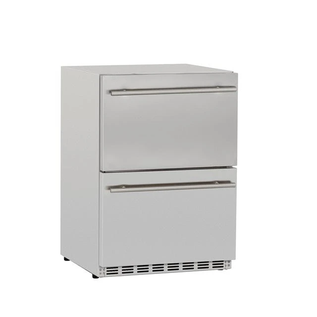 TrueFlame 24-Inch 5.3 Cu. Ft. Deluxe Outdoor Rated 2-Drawer Refrigerator (AMD-RFR-24D-R-A) TrueFlame 24-Inch 5.3 Cu. Ft. Deluxe Outdoor Rated 2-Drawer Refrigerator (AMD-RFR-24D-R-A) -Elite Patio Direct Shop 125 tf rfr 24dr2 2