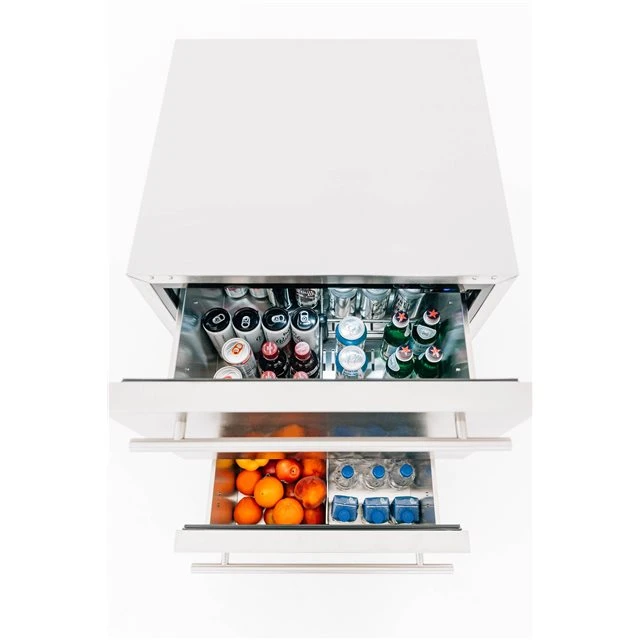 TrueFlame 24-Inch 5.3 Cu. Ft. Deluxe Outdoor Rated 2-Drawer Refrigerator (AMD-RFR-24D-R-A) TrueFlame 24-Inch 5.3 Cu. Ft. Deluxe Outdoor Rated 2-Drawer Refrigerator (AMD-RFR-24D-R-A) -Elite Patio Direct Shop 125 tf rfr 24dr2 4