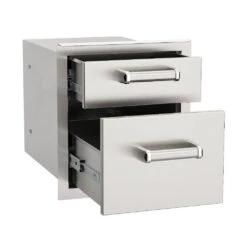 Fire Magic Double Drawer -Elite Patio Direct Shop 2400x2400 53802SC angledopengallery