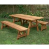 Creekvine Designs Red Cedar Classic Family Picnic Table With Benches