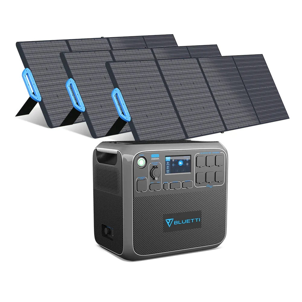 BLUETTI AC200P 2,000W/2,000Wh + 3 Mono Solar Panels - Complete Solar Kit BLUETTI AC200P 2,000W/2,000Wh + 3 Mono Solar Panels - Complete Solar Kit -Elite Patio Direct Shop AC200P PV200 2 1000x b1e16402 cb9f 497d 9baf 50270e303983