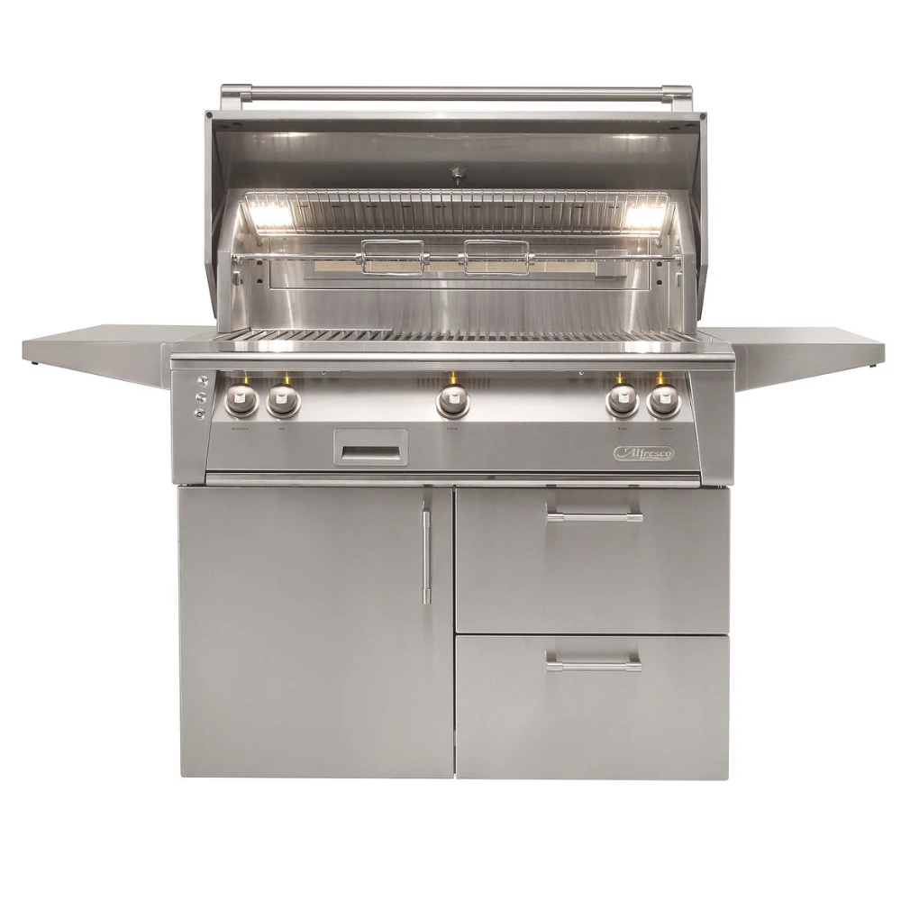 Alfresco ALXE 42-Inch Freestanding Gas Grill with Sear Zone Burner & Rotisserie - ALXE-42SZC-LP/NG Alfresco ALXE 42-Inch Freestanding Gas Grill With Sear Zone Burner & Rotisserie - ALXE-42SZC-LP/NG -Elite Patio Direct Shop AlfrescoALXE42 InchFreestandingGasGrillwithRotisserie Deluxe ec04bcc8 23e5 439c 8547 87311b8dc1c6