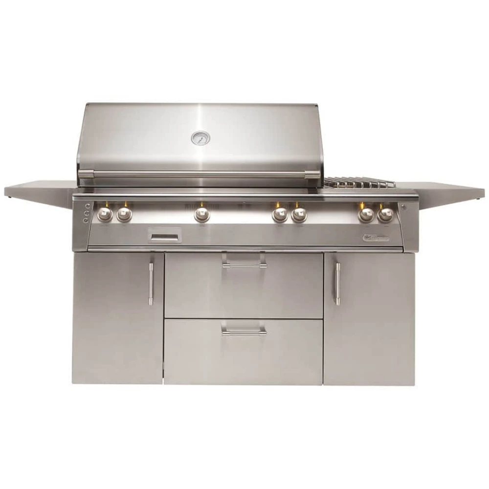 Alfresco ALXE 56-Inch Freestanding Gas Grill with Rotisserie & Side Burner - ALXE-56C-LP/NG Alfresco ALXE 56-Inch Freestanding Gas Grill With Rotisserie & Side Burner - ALXE-56C-LP/NG -Elite Patio Direct Shop AlfrescoALXE56 InchFreestandingGasGrillwithRotisserieandSideBurner
