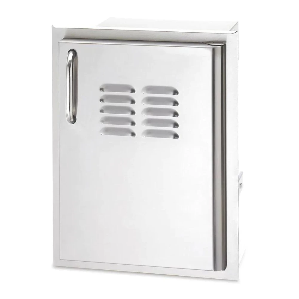 American Outdoor Grill 14-Inch Single Access Door With Tank Tray & Louvers (20-14-SSDRV/RL) American Outdoor Grill 14-Inch Single Access Door With Tank Tray & Louvers (20-14-SSDRV/RL) -Elite Patio Direct Shop AmericanOutdoorGrill14 InchSingleAccessDoorWithTankTray Louvers 1