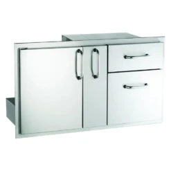 American Outdoor Grill 36-Inch Access Door With Double Drawer & Plate Storage (18-36-SSDD)