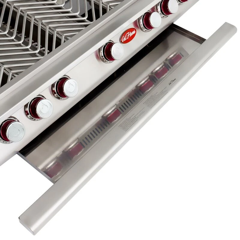 Cal Flame P Series 5-Burner Built-In Gas Grill, 40-Inch Cal Flame P Series 5-Burner Built-In Gas Grill, 40-Inch -Elite Patio Direct Shop BBQ13P05 tray