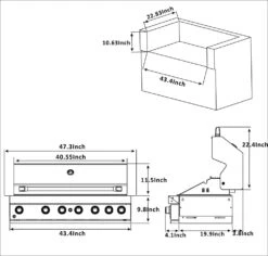 Mont Alpi 805 Built-In Gas Grill - MABI805 -Elite Patio Direct Shop BI805 Cut Out Dims