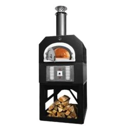 Chicago Brick Oven 750 Hybrid Gas & Wood Fired Pizza Oven On Stand -Elite Patio Direct Shop CBO O STD 750 HYB SV Master2 1583x matte black 1765x efa34124 62fc 4997 a677 2ef24298526f