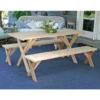 Creekvine Designs 27" Red Cedar Backyard Bash Cross Legged Picnic Table With Detached Benches