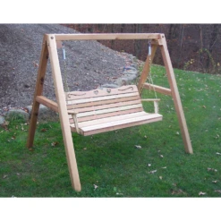 Creekvine Designs Cedar Country Hearts Porch Swing With Stand