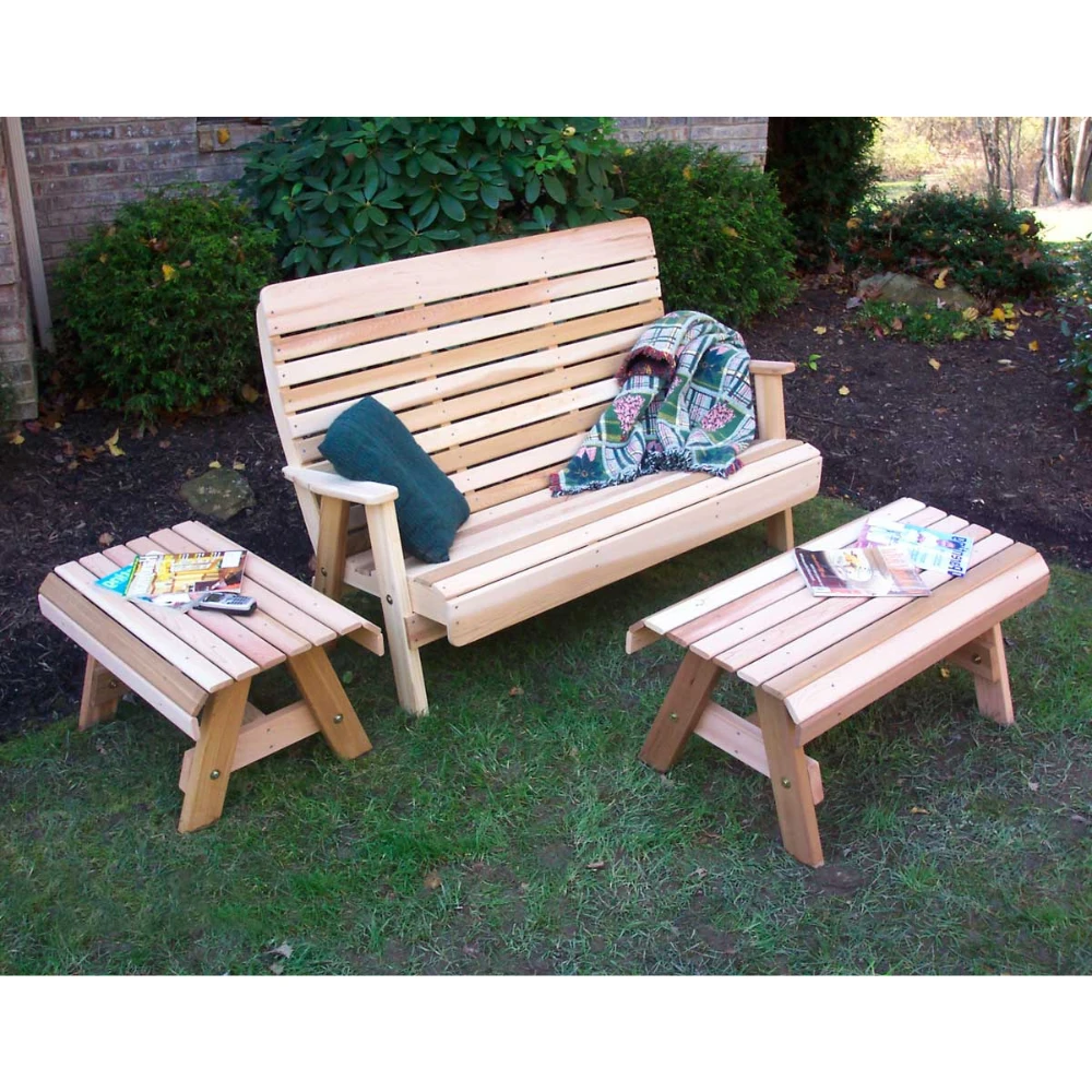 Creekvine Designs Cedar Twin Ponds Bench Set Creekvine Designs Cedar Twin Ponds Bench Set -Elite Patio Direct Shop CreekvineDesignsCedarTwinPondsBenchSet