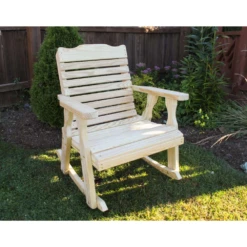 Creekvine Designs Treated Pine Crossback Rocking Chair