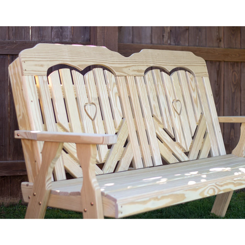 Creekvine Designs Treated Pine Heartback Garden Bench Creekvine Designs Treated Pine Heartback Garden Bench -Elite Patio Direct Shop CreekvineDesignsTreatedPineHeartbackGardenBench