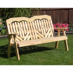 Creekvine Designs Treated Pine Heartback Garden Bench