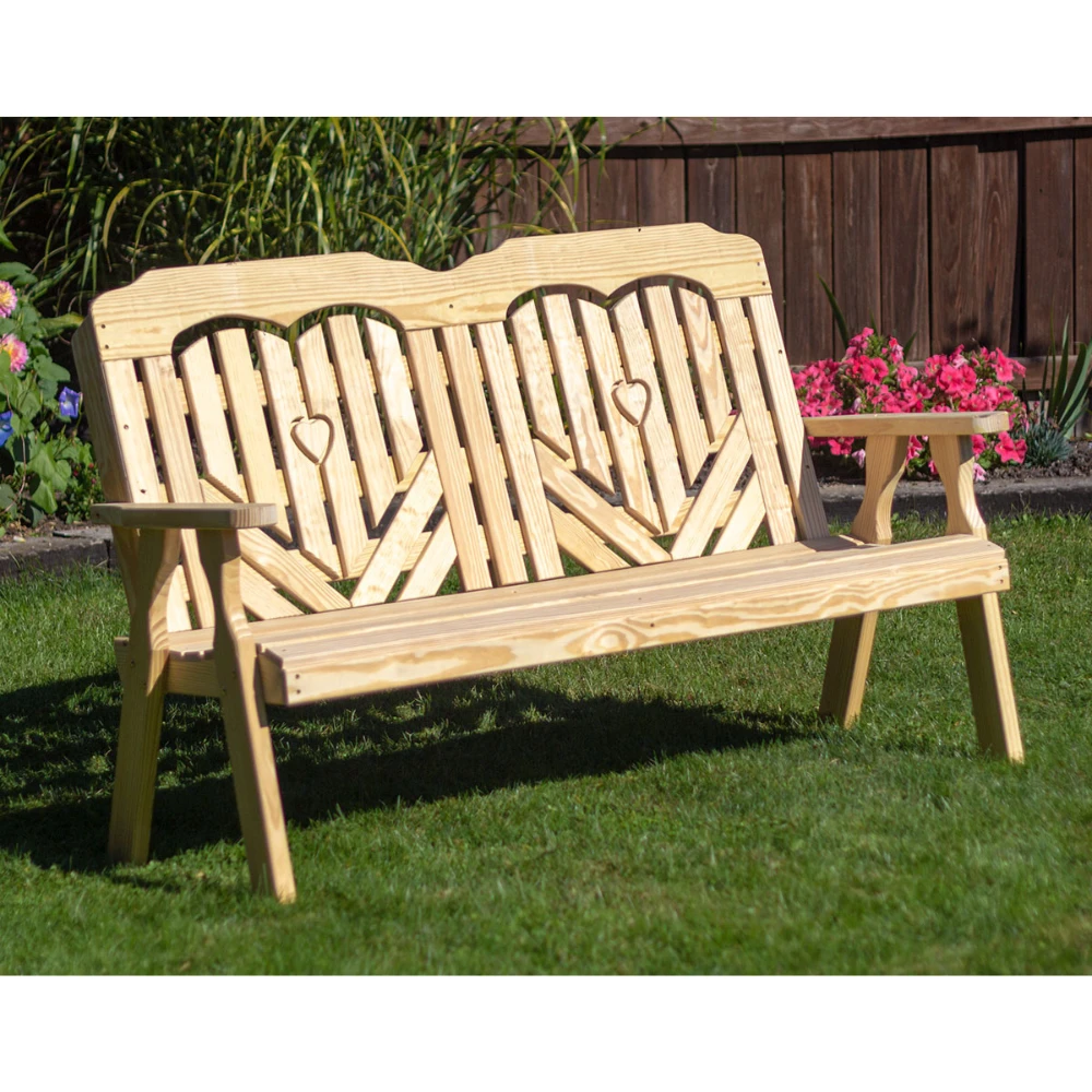 Creekvine Designs Treated Pine Heartback Garden Bench Creekvine Designs Treated Pine Heartback Garden Bench -Elite Patio Direct Shop CreekvineDesignsTreatedPineHeartbackGardenBench 2