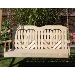 Creekvine Designs Treated Pine Heartback Swingbed -Elite Patio Direct Shop CreekvineDesignsTreatedPineHeartbackSwingbed 3