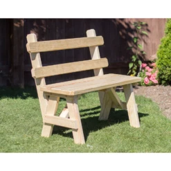 Creekvine Designs Treated Pine Traditional Garden Bench With Back