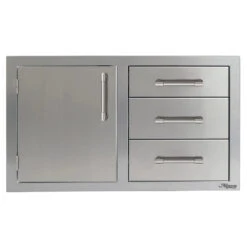 Alfresco 32-Inch Three Tier Storage Drawer & Single Access Door Combo - AXE-DDC-L/R-SC