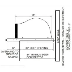 HPC Villa Built-In Hybrid Gas/Wood Fueled Mosaic Tile Pizza Oven -Elite Patio Direct Shop HPCVillapizzaovendimensions2