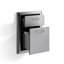 Lynx Ventana Double Drawers - LDW16-4 2 Lynx Ventana Double Drawers - LDW16-4 -Elite Patio Direct Shop LDW16 4 threequarter open