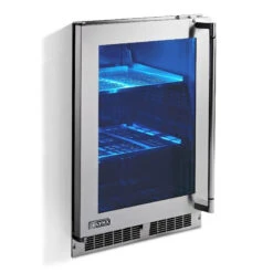 Lynx 24-Inch Outdoor Glass Door Refrigerator - LN24REFGL/R -Elite Patio Direct Shop LM24REFGL threequarter