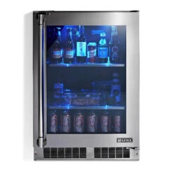 Lynx 24-Inch Outdoor Glass Door Refrigerator - LN24REFGL/R -Elite Patio Direct Shop LM24REFGR Hero