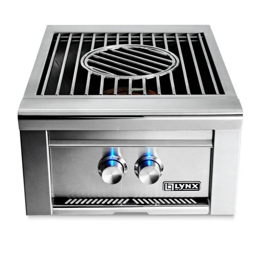 Lynx Professional Power Burner - LPB-LP/NG Lynx Professional Power Burner - LPB-LP/NG -Elite Patio Direct Shop LPB lid open lights on