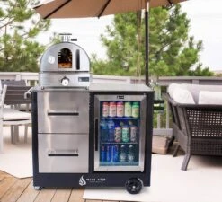 Mont Alpi Mobile Outdoor Prep Center & Pizza Oven Combo - MAPCL + MAPZ-SS -Elite Patio Direct Shop MAPCL MAPZ SS ii combo in situ ii