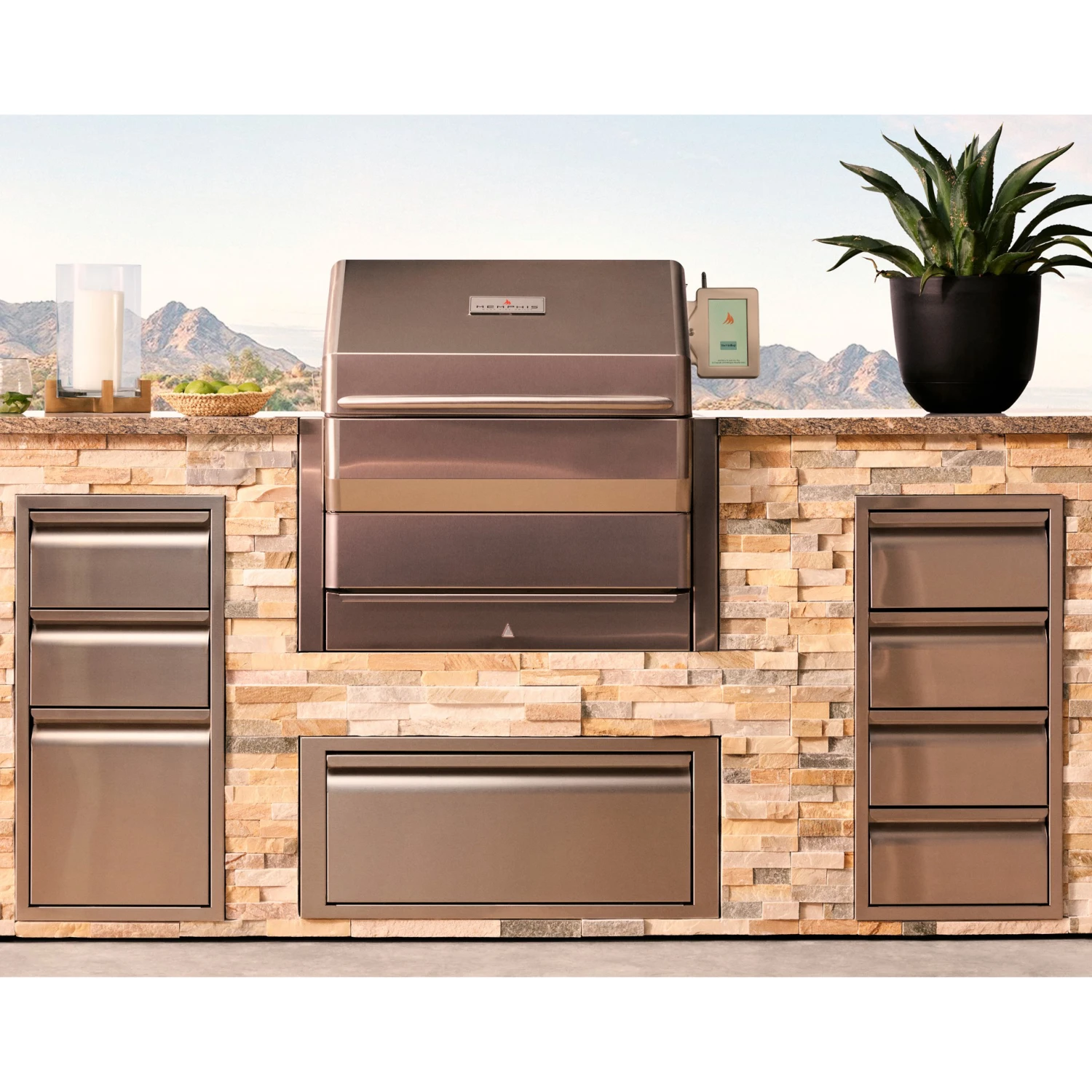 Memphis Grills Pro Built-In ITC3 Pellet Grill - VGB0001S Memphis Grills Pro Built-In ITC3 Pellet Grill - VGB0001S -Elite Patio Direct Shop Memphis Island Grillnetics with ITC3 cropped 2