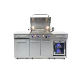 Mont Alpi 957 Stainless Steel Island With Compact Refrigerator - MA-957FC-SS -Elite Patio Direct Shop Mont Alpi 957 Stainless Steel Island With Compact Refrigerator