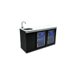 Mont Alpi Black Stainless Steel Beverage Center And Fridge Cabinet - MA-BEVBSSFC -Elite Patio Direct Shop Mont Alpi Black Stainless Steel Beverage Center and Fridge Cabinet 4
