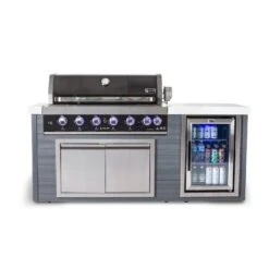 Mont Alpi Artwood 6-Burner Black Stainless Steel BBQ Grill Island - MA805-AWBSS