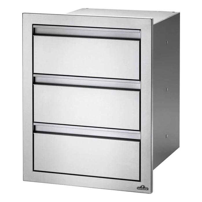 Napoleon 18" X 24" Triple Drawer - BI-1824-3DR Napoleon 18" X 24" Triple Drawer - BI-1824-3DR -Elite Patio Direct Shop Napoleon18X24INCHTRIPLEDRAWER1