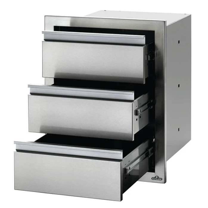 Napoleon 18" X 24" Triple Drawer - BI-1824-3DR Napoleon 18" X 24" Triple Drawer - BI-1824-3DR -Elite Patio Direct Shop Napoleon18X24INCHTRIPLEDRAWER3