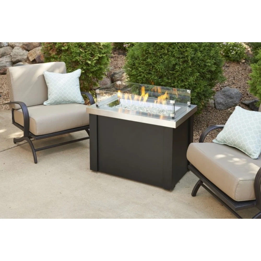 The Outdoor Greatroom Company Stainless Steel Providence Rectangular Gas Fire Pit Table (PROV-1224-SS) The Outdoor Greatroom Company Stainless Steel Providence Rectangular Gas Fire Pit Table (PROV-1224-SS) -Elite Patio Direct Shop PROV 1224 SS 5