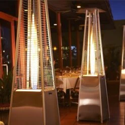 RADtec Tower Flame Patio Heater - Black And Grey Wicker -Elite Patio Direct Shop RADtecTowerFlamePatioHeater BlackandGreyWickerrestaurant