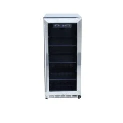 RCS 15-Inch Outdoor Rated Stainless Steel Refrigerator With Glass Window