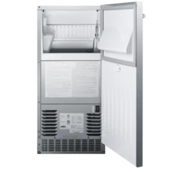 Summit Commercial 62 Lb. 15-Inch Outdoor/Indoor Clear Ice Maker -Elite Patio Direct Shop Summitcommercial62lboutdooricemakeropen