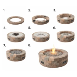 The Outdoor Greatroom Company Bronson Block Round Gas Fire Pit Kit (BRON52-K) 9 The Outdoor Greatroom Company Bronson Block Round Gas Fire Pit Kit (BRON52-K) -Elite Patio Direct Shop TheOutdoorGreatroomCompanyBronsonBlockRoundGasFirePitKit BRON52 K 10