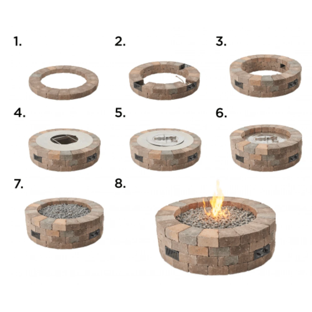 The Outdoor Greatroom Company Bronson Block Round Gas Fire Pit Kit (BRON52-K) The Outdoor Greatroom Company Bronson Block Round Gas Fire Pit Kit (BRON52-K) -Elite Patio Direct Shop TheOutdoorGreatroomCompanyBronsonBlockRoundGasFirePitKit BRON52 K 10