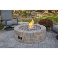 The Outdoor Greatroom Company Bronson Block Round Gas Fire Pit Kit (BRON52-K) 10 The Outdoor Greatroom Company Bronson Block Round Gas Fire Pit Kit (BRON52-K) -Elite Patio Direct Shop TheOutdoorGreatroomCompanyBronsonBlockRoundGasFirePitKit BRON52 K 11