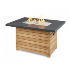 The Outdoor Greatroom Company Darien Rectangular Gas Fire Pit Table With Aluminum Top (DAR-1224-K)