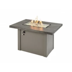 The Outdoor Greatroom Company Stone Grey Havenwood Rectangular Gas Fire Pit Table With Grey Base (HVGG-1224-K)