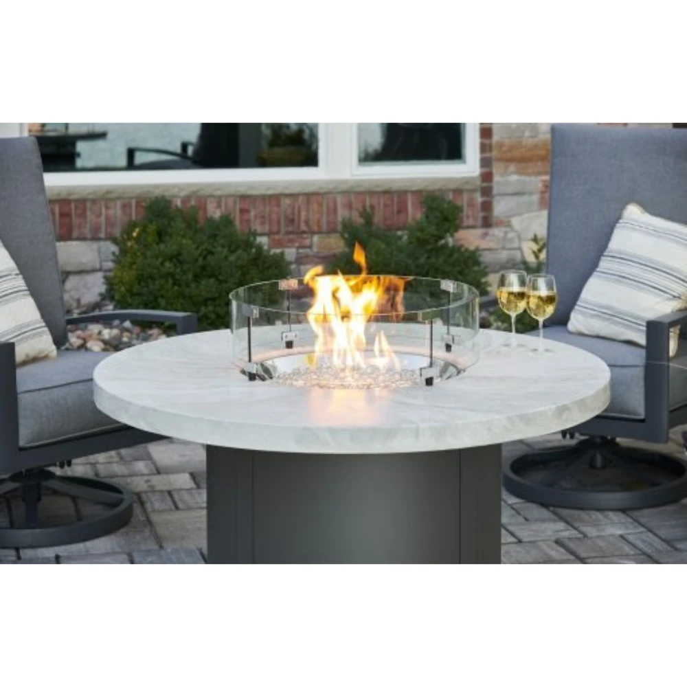 The Outdoor Greatroom Company White Onyx Beacon Round Gas Fire Pit Table (BC-20-WO) The Outdoor Greatroom Company White Onyx Beacon Round Gas Fire Pit Table (BC-20-WO) -Elite Patio Direct Shop TheOutdoorGreatroomCompanyWhiteOnyxBeaconRoundGasFirePitTable BC 20 WO 2