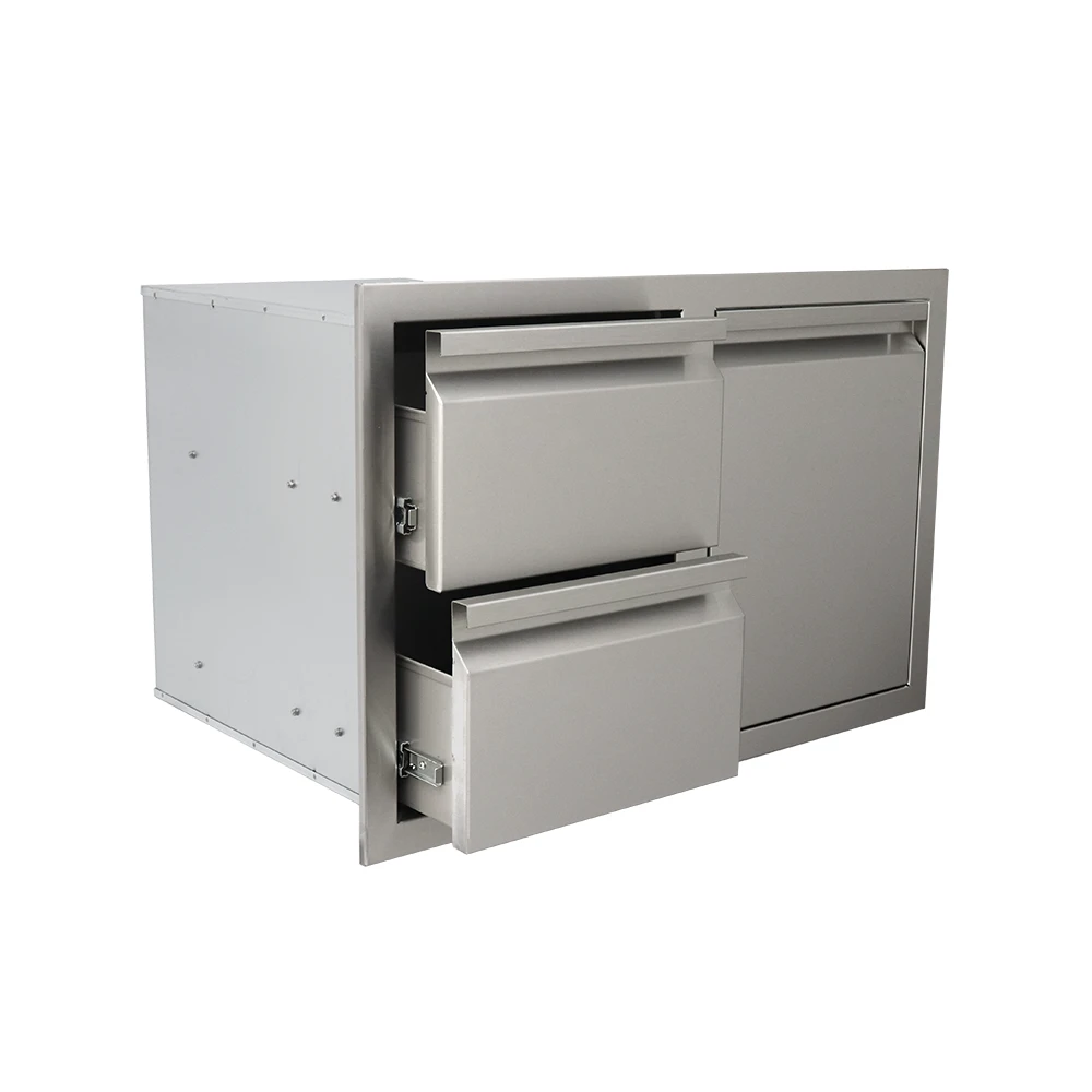 RCS Valiant Stainless Steel Double Drawer/Propane Tank Storage Combo RCS Valiant Stainless Steel Double Drawer/Propane Tank Storage Combo -Elite Patio Direct Shop VDCL15