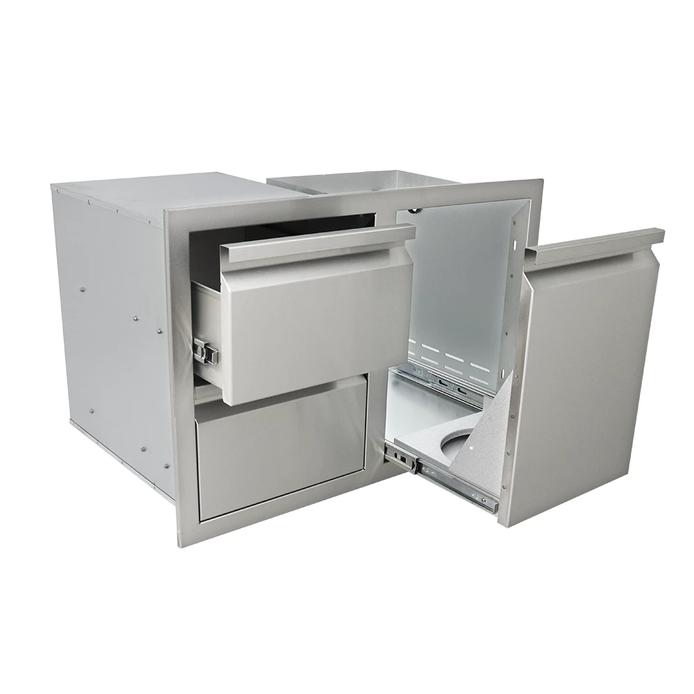 RCS Valiant Stainless Steel Double Drawer/Propane Tank Storage Combo RCS Valiant Stainless Steel Double Drawer/Propane Tank Storage Combo -Elite Patio Direct Shop VDCL16