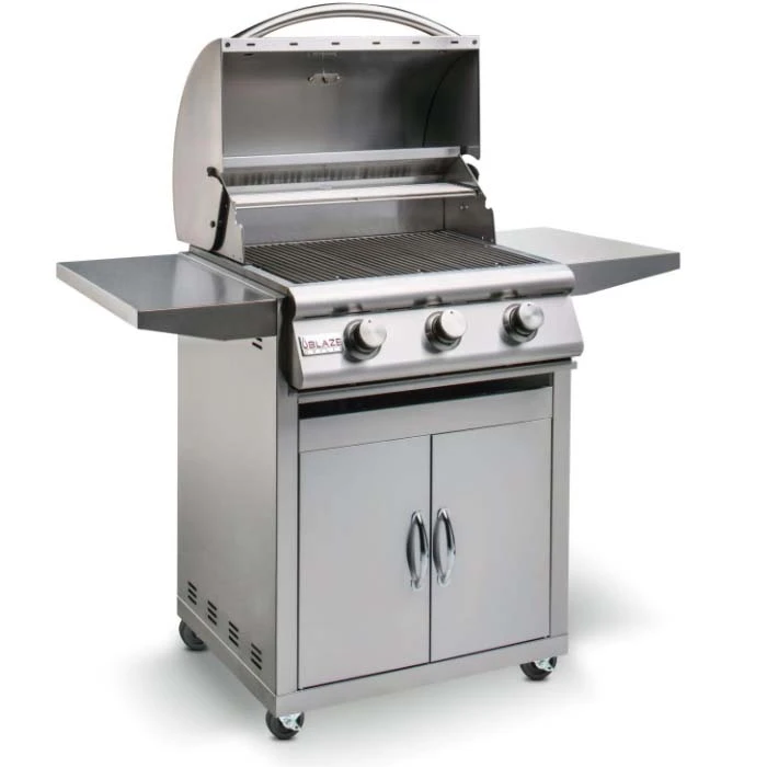Blaze Prelude LBM 25-Inch 3-Burner Freestanding Gas Grill (BLZ-3LBM-LP/NG + CART) Blaze Prelude LBM 25-Inch 3-Burner Freestanding Gas Grill (BLZ-3LBM-LP/NG + CART) -Elite Patio Direct Shop blazeprelude25in3burnerfreestandingopen