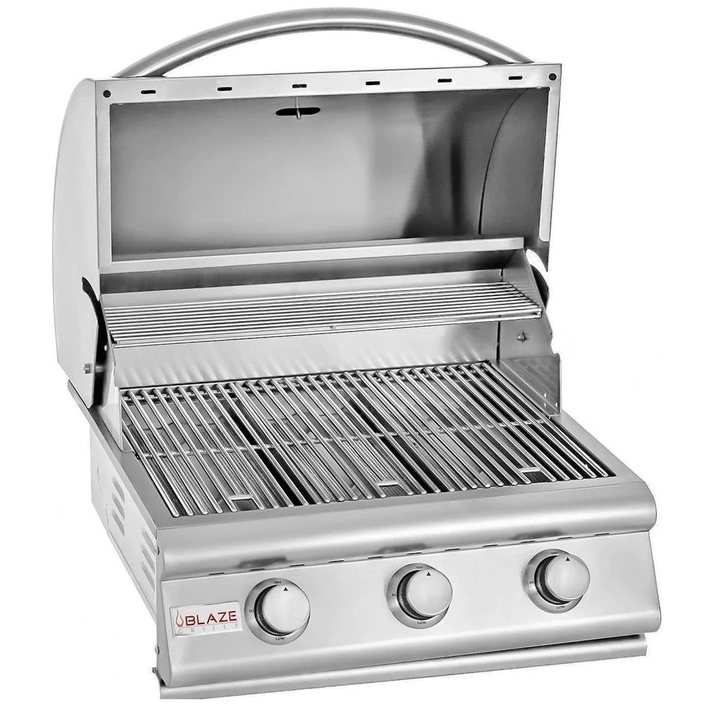 Blaze Prelude LBM 25-Inch 3-Burner Built-In Gas Grill (BLZ-3LBM-LP/NG) Blaze Prelude LBM 25-Inch 3-Burner Built-In Gas Grill (BLZ-3LBM-LP/NG) -Elite Patio Direct Shop blazeprelude25inopen